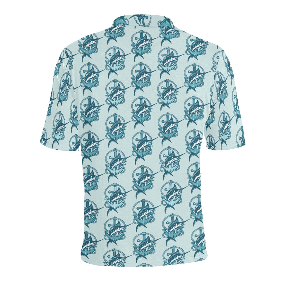 Swordfish Pattern Print Design 05 Men's All Over Print Polo Shirt