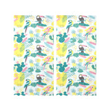 Cute parrot toucan flamingo cactus exotic leaves p Gauze Curtain