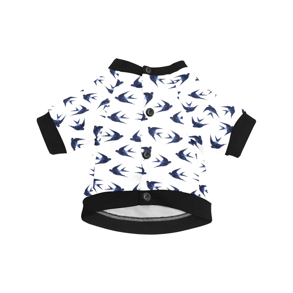 Swallow Pattern Print Design 03 All Over Print Pet Dog Round Neck Fuzzy Shirt
