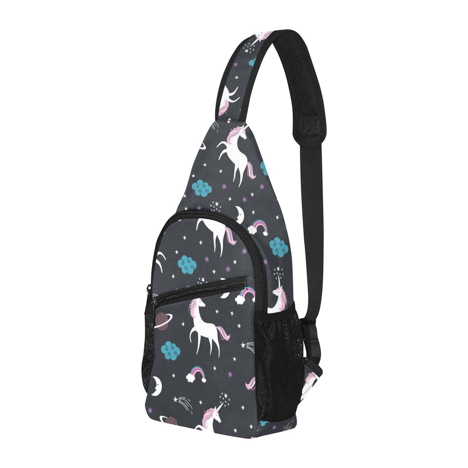 unicorn rainbows moon clound star pattern All Over Print Chest Bag