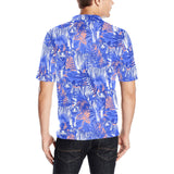 white bengal tigers pattern Men's All Over Print Polo Shirt