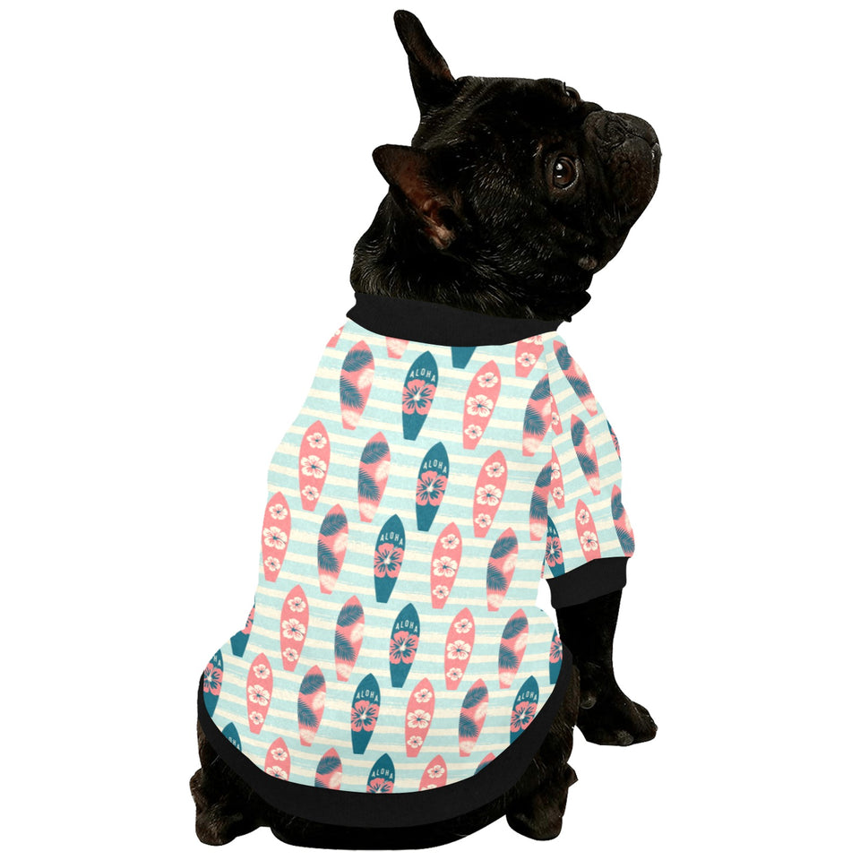 Surfboard Pattern Print Design 02 All Over Print Pet Dog Round Neck Fuzzy Shirt