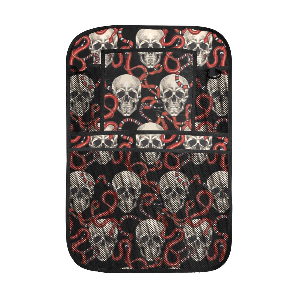 Red snake skull pattern Car Seat Back Organizer