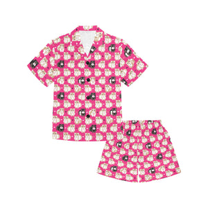 Guinea Pig Pattern Print Design 01 Kids' Boys' Girls' V-Neck Short Pajama Set