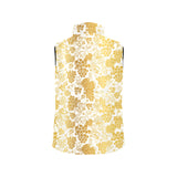 Gold grape pattern Men's Padded Vest