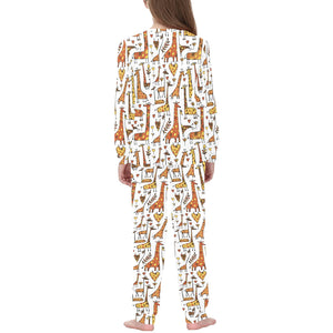 Giraffe Pattern Print Design 04 Kids' Boys' Girls' All Over Print Pajama Set