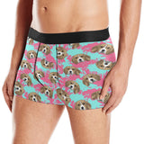 Beagle muzzles turquoise paint splashes pink patte Men's All Over Print Boxer Briefs Men's Underwear