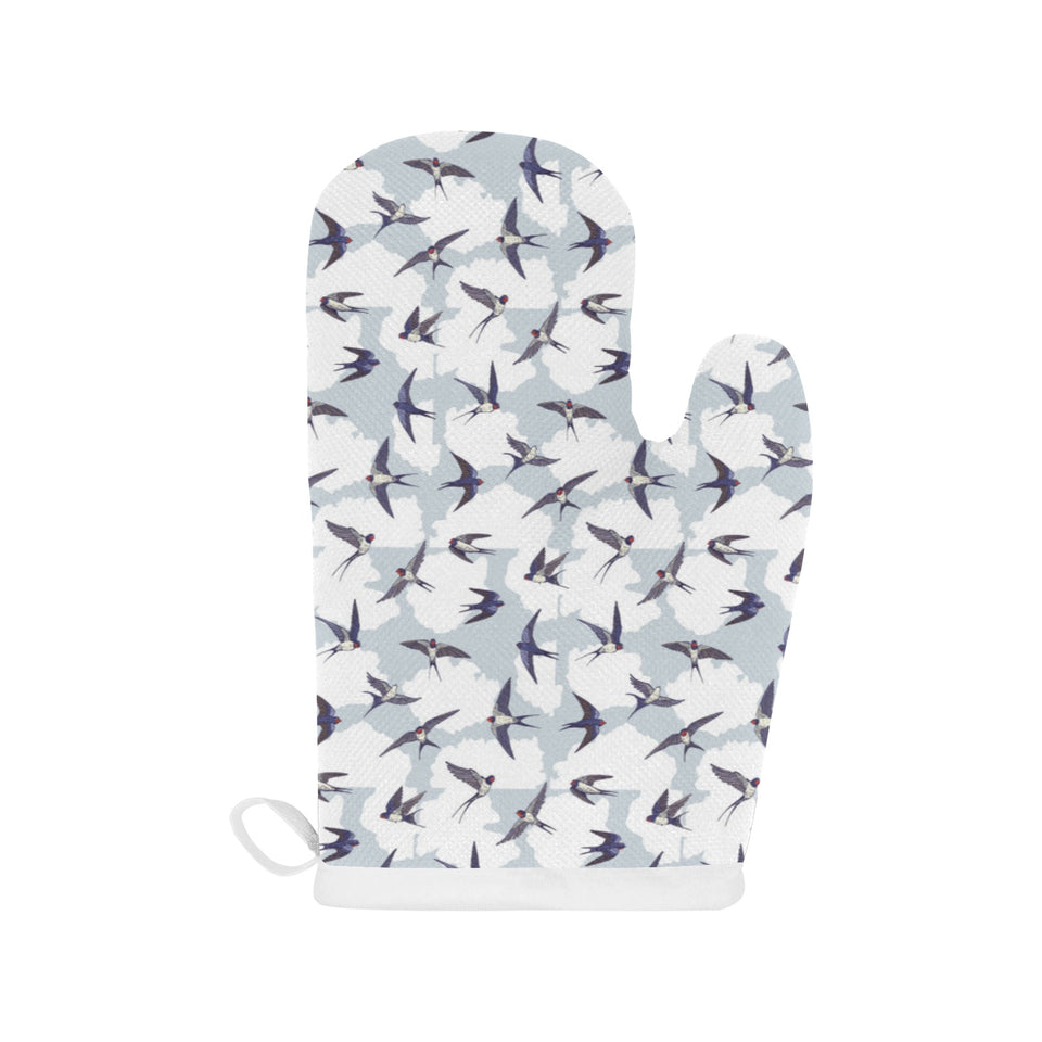 Swallow Pattern Print Design 05 Heat Resistant Oven Mitts