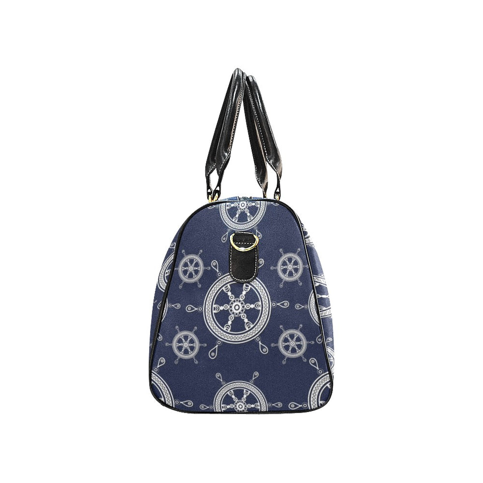 nautical steering wheel design pattern Travel Bag