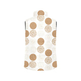 Gold Texture mushroom pattern Women's Padded Vest