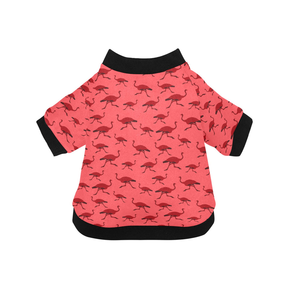 Ostrich Pattern Print Design 03 All Over Print Pet Dog Round Neck Fuzzy Shirt