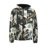 Japanese crane ornament elements Men's Padded Hooded Jacket