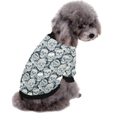 Sugar skull black white pattern All Over Print Pet Dog Round Neck Fuzzy Shirt