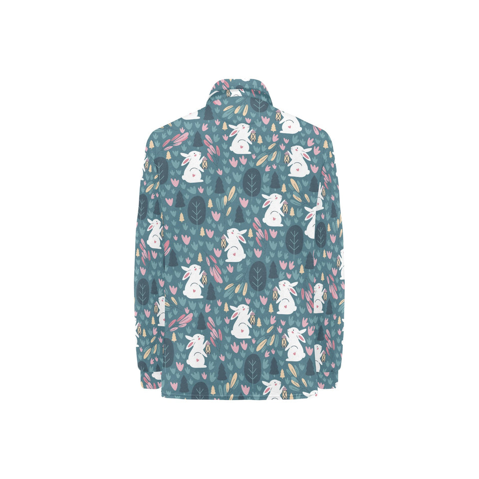 Cute rabbit pattern Women's Long Sleeve Polo Shirt