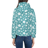 Vintage star pattern Women's Padded Hooded Jacket