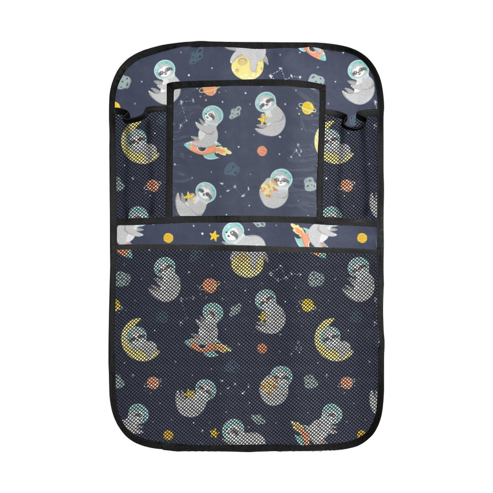 Cute sloth astronaut star planet rocket pattern Car Seat Back Organizer