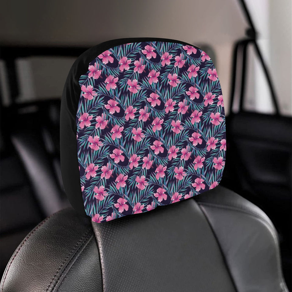 Hibiscus Pattern Print Design 05 Car Headrest Cover