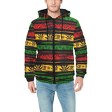 Canabis Marijuana Weed Pattern Print Design 04 Men's Padded Hooded Jacket