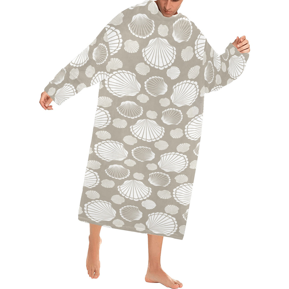Scallop shell pattern Blanket Robe with Sleeves