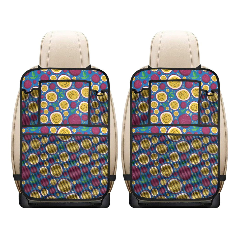 Passion fruit blue background Car Seat Back Organizer
