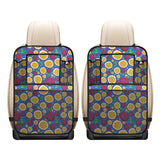 Passion fruit blue background Car Seat Back Organizer