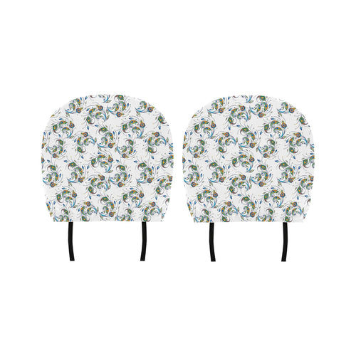 Peacock feather pattern Car Headrest Cover