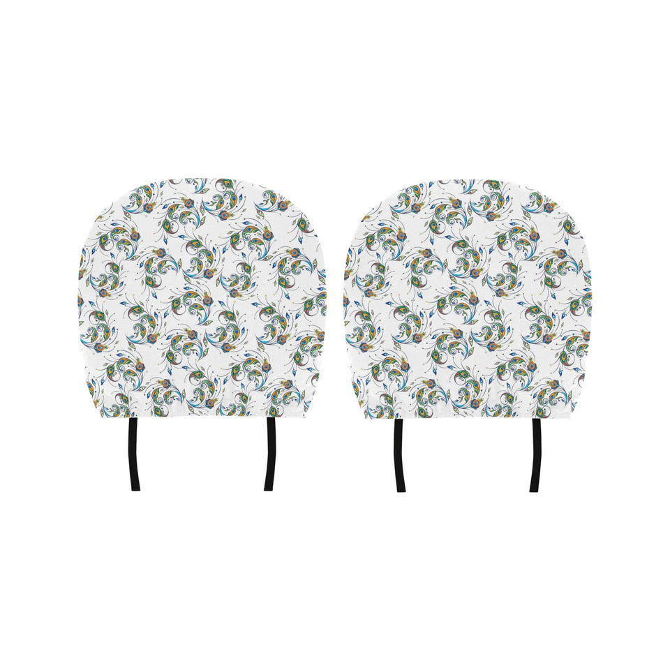 Peacock feather pattern Car Headrest Cover
