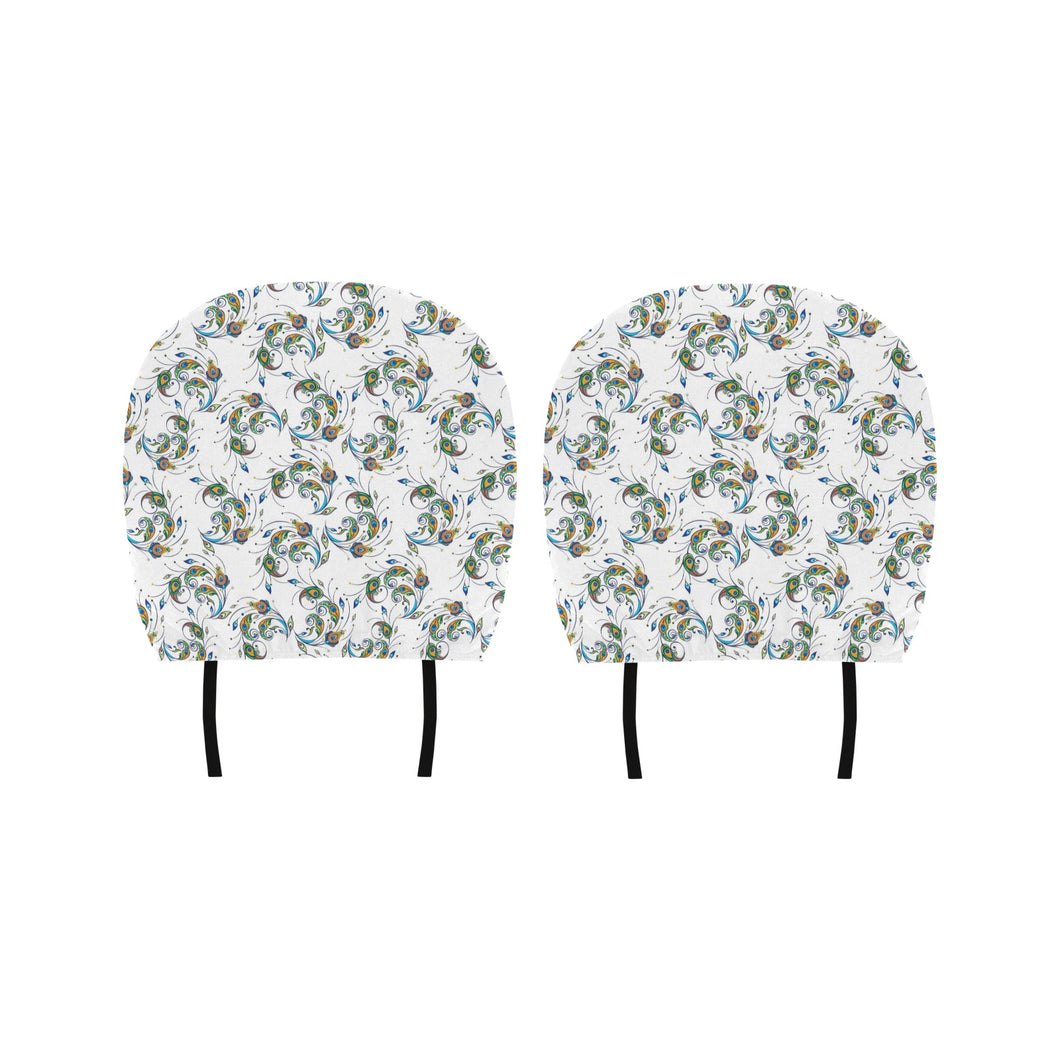 Peacock feather pattern Car Headrest Cover