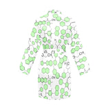 Chemistry Periodic Table Pattern Print Design 03 Women's Long Sleeve Belted Night Robe