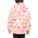 Hand drawn heart design pattern Kids' Boys' Girls' Padded Hooded Jacket