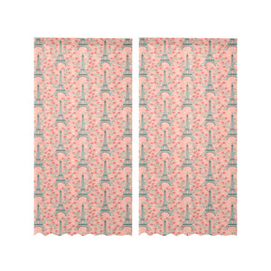 Eiffel Tower Flower Pattern Design 03 Gauze Curtain