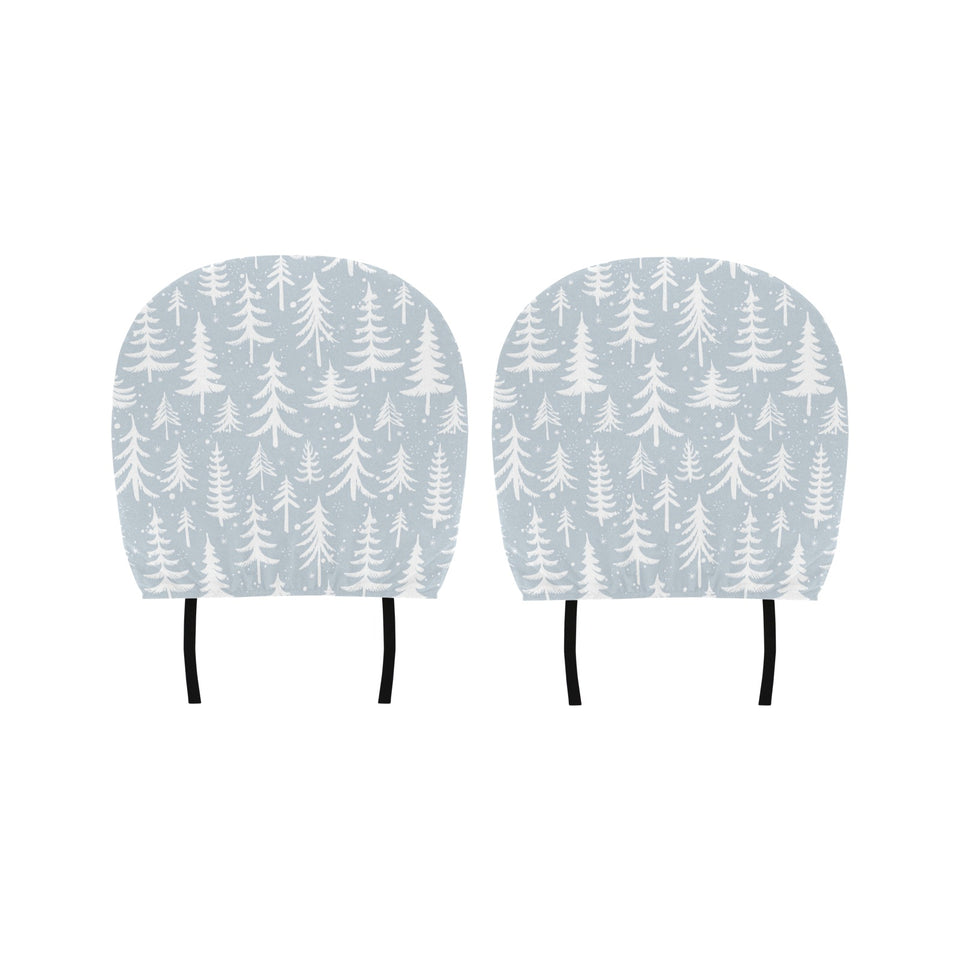 Christmas tree winter forest pattern Car Headrest Cover