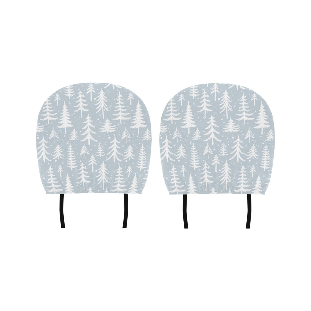 Christmas tree winter forest pattern Car Headrest Cover