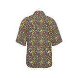 Music Notes Pattern Print Design 05 Women's All Over Print Hawaiian Shirt