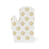 Gold Ornamental lotue waterlily symbol pattern Heat Resistant Oven Mitts