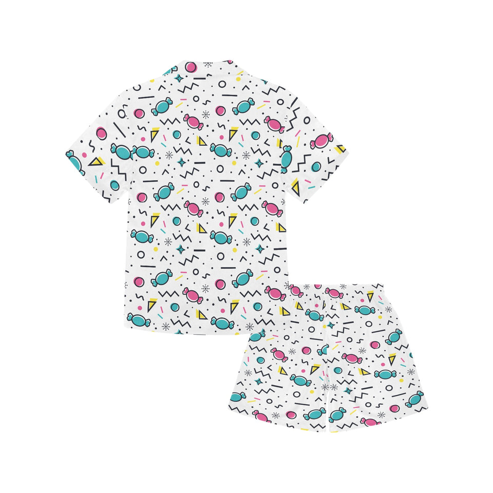Candy design pattern Kids' Boys' Girls' V-Neck Short Pajama Set