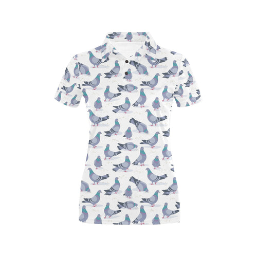 Pigeon Pattern Print Design 03 Women's All Over Print Polo Shirt