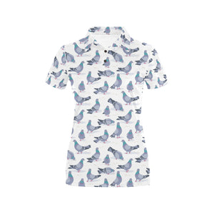 Pigeon Pattern Print Design 03 Women's All Over Print Polo Shirt