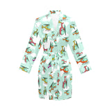 Helicopter design pattern Women's Long Sleeve Belted Night Robe
