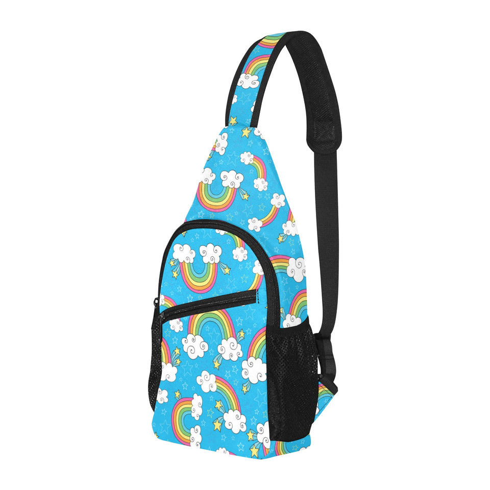 Rainbows Sky Clouds Pattern All Over Print Chest Bag
