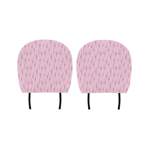 Lavender pattern pink background Car Headrest Cover