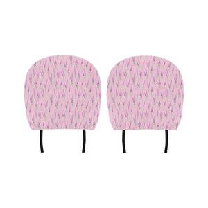 Lavender pattern pink background Car Headrest Cover