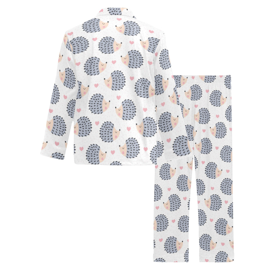 Hedgehog Pattern Print Design 04 Men's Long Pajama Set