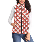 Fire flame symbol design pattern Women's Padded Vest