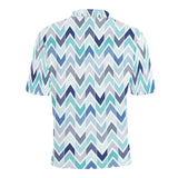 zigzag chevron blue pattern Men's All Over Print Polo Shirt