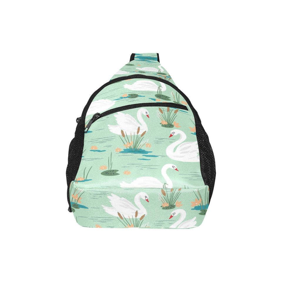 White swan lake pattern All Over Print Chest Bag