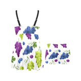 Grape pattern Chest Sexy Pleated Two Piece Swim Dress