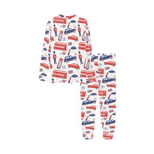 British Pattern Print Design 03 Kids' Boys' Girls' All Over Print Pajama Set