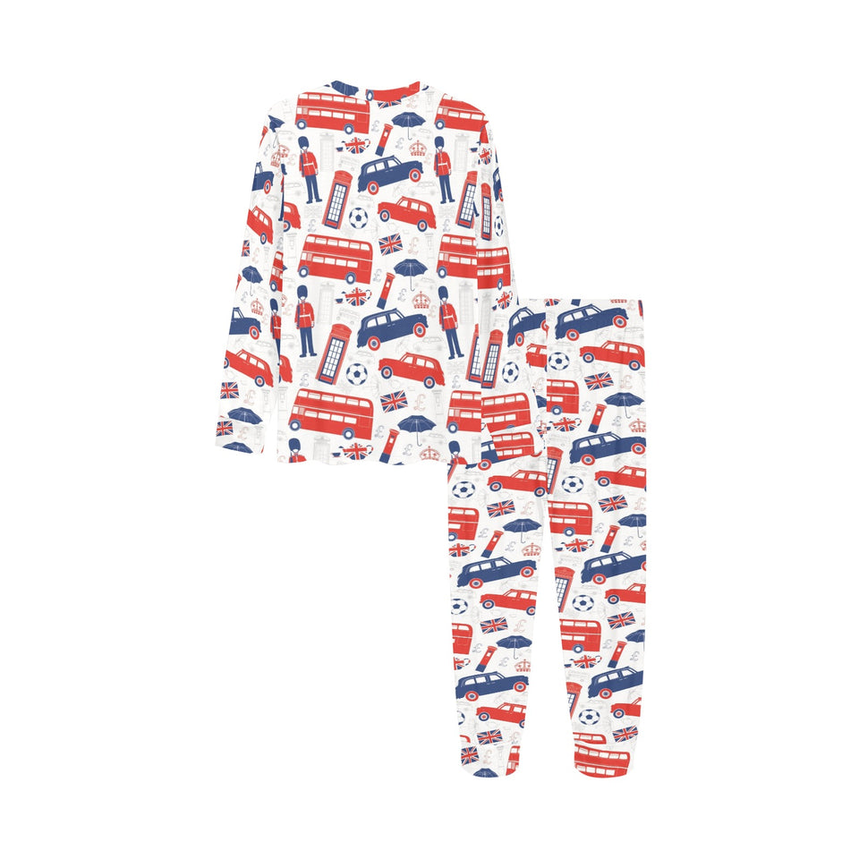 British Pattern Print Design 03 Kids' Boys' Girls' All Over Print Pajama Set