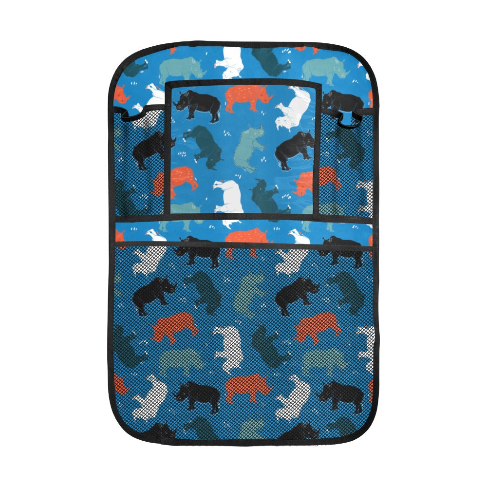 Colorful rhino pattern Car Seat Back Organizer